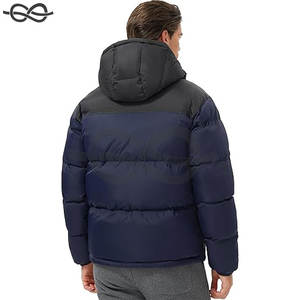 Chaqueta Acolchada para Hombre, Abrigo Acolchado de Invierno con Cuello Alto Impermeable y Capucha, Ropa Exterior Ligera y Cálida - Product Image 2
