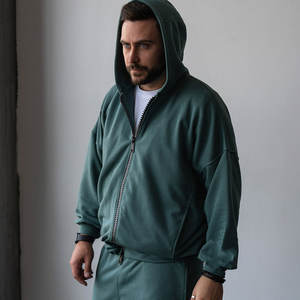 Survêtements d'hiver à capuche de haute qualité pour hommes |   Logo personnalisé surdimensionné 100% coton écologique - Product Image 2