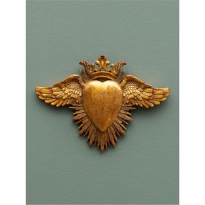 Decoración de Corazón Sagrado de Latón Antiguo, Corazón Milagroso Dorado Hecho a Mano con Rayos de Sol y Estrellas, Arte Folclórico Mexicano Inspirado, Adorno para el Hogar - Product Image 6