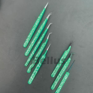 Premium Glitter Shine Lightweight <b>Eyelash</b> <b>Tweezers</b> with Precision Fiber Tips Stainless Steel Lash Tools Made in Pakistan - Product Image 6