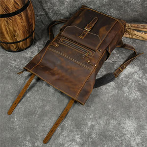 Sac à dos de voyage à logo personnalisé nouvellement conçu en cuir écologique pour hommes femmes grande capacité Portable fermeture éclair Style décontracté - Product Image 4