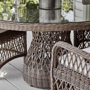 Muebles de mimbre para exteriores naturales de estilo elegante, balcón, patio, mesa de ocio y silla, mesa y silla de mimbre hechas a mano para Patio - Product Image 1