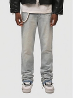 Pantalones vaqueros de estilo informal a la moda de la calle, Pantalones rectos de mezclilla para hombre, nuevos pantalones de otoño con diseño apilado elástico lavado transfronterizo