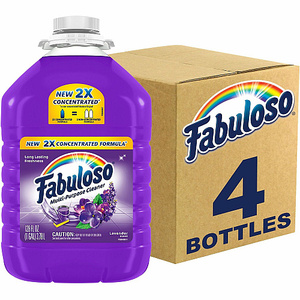 Limpiador y Desodorante Multiusos Fabuloso, Sin Enjuague ni Residuos, Aroma a Lavanda, Botella de 1 Galón, Paquete de 4 (153058CT) - Product Image 1