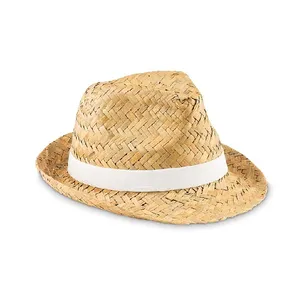 Top 1 Supplier Straw Hat in Vietnam - Beach Sun Hat with White Fabric Band - Good Price ready to ship