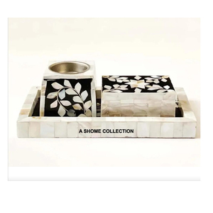 Quemador de incienso Bakhoor de madera de alta calidad con diseño único de nácar de A S HOME COLLECTION - Product Image 2