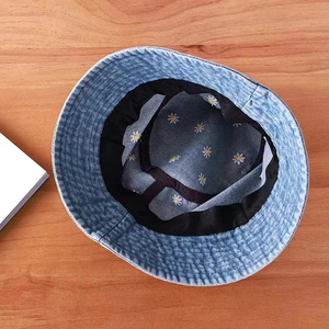 หมวกชาวประมงหมวกผ้ายีนส์พับได้สำหรับผู้หญิงหมวกกันแดดสำหรับฤดูร้อนหมวกปานามายีนส์สีน้ำเงินสำหรับผู้หญิง - Product Image 3