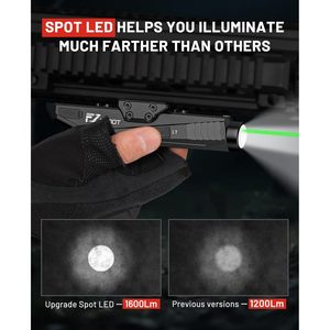 EZshoot Sporting <b>Flashlight</b> 1600 Lumens <b>LED</b> Green Laser Combo Anodized Aluminum Cylindrical Spot Light for AR Sportings - Product Image 4