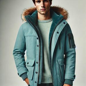 Haute qualité hommes hiver Parka épais chaud réversible coupe-vent vêtements d'extérieur décontractés imperméable fourrure capuche respirant veste moyenne - Product Image 4