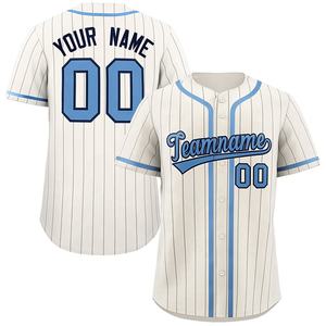 Personnalisable Unisexe Baseball Jersey Personnalisé Imprimé Pinstripe Uniforme Logo Nom Respirant Plus Size Design 100% Polyester - Product Image 1