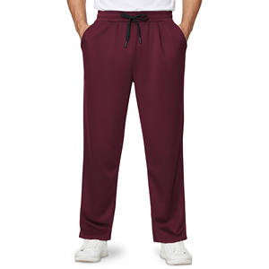 Pantalons pour hommes personnalisés pantalons de survêtement baggy 100% coton polaire droite jambe large coupe ample bande latérale style décontracté - Product Image 1