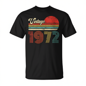 Camiseta Vintage de Cumpleaños de 1972, Unisex, Tallas para Adultos S M L XL XXL, Cuello Redondo, Manga Corta, Impresión Serigráfica, Reuniones de Antiguos Alumnos - Product Image 2