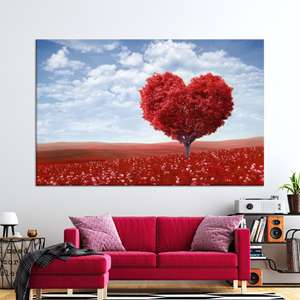 Impresión en lienzo de árbol de corazones: arte moderno para pared en vidrio templado, lienzo envuelto - Product Image 1