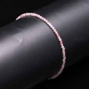 2mm Pink Strawberry Quartz Faceted Round Shape Gemstone <b>Beaded</b> <b>Bracelets</b> Natural Quartz Handmade Stone <b>Bracelet</b> in Bulk Price - Product Image 5
