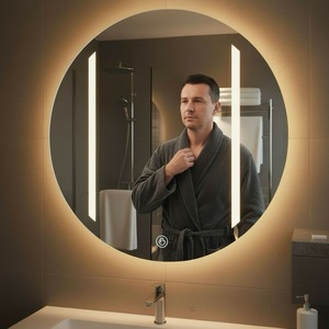 กระจกอุ่นแบบไร้กรอบทรงกลม 500W รุ่นใหม่ พร้อมไฟ LED ลายคลื่น ให้ความร้อนเร็ว ด้วยแผ่นทำความร้อนอินฟราเรดคาร์บอนไฟเบอร์ ใช้พลังงานแสงอาทิตย์ พร้อมระบบระบายอากาศ - Product Image 4