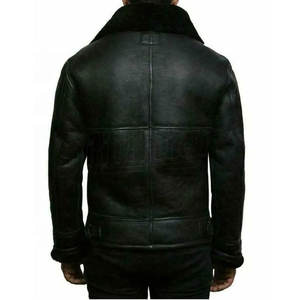 Veste en cuir de mouton Sherpa pour homme sur mesure, résistante, de haute qualité, vêtements décontractés d'hiver avec décoration en fourrure - Product Image 4