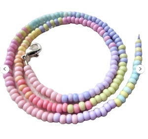 Cadeau de Saint Valentin pour ses bijoux fait à la main Pastel Multi Color Bead Necklace Color Block Pastel Salt - Product Image 1