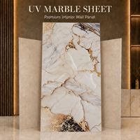 Panel de Pared de PVC de Lujo con Diseño de Mármol Blanco Dorado MORLENX, Lámina de Mármol UV para Decoración de Interiores