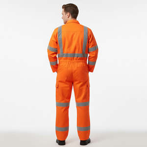Custom Made OEM <b>Service</b> Reflective Safety Workwear Coveralls ANSI Class 1 LED Flash High Visibility 100% cotton men's coverall - Product Image 4