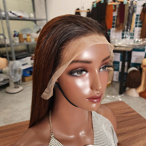 Peluca PRE PLUCKED con malla frontal 100% Peluca de cabello humano vietnamita doble dibujado hueso de alta calidad recto ombre color marrón buen precio - Product Image 3