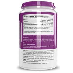 Cápsulas de vitamina B6 para adultos Apoya la función cerebral Salud de los nervios Producción de glóbulos rojos Segura para mujeres embarazadas - Product Image 4