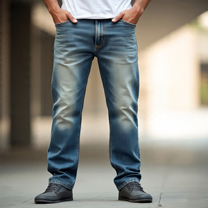 กางเกงขาบานสำหรับผู้ชายกางเกงยีนส์ขายาวสำหรับผู้ชาย - Product Image 6