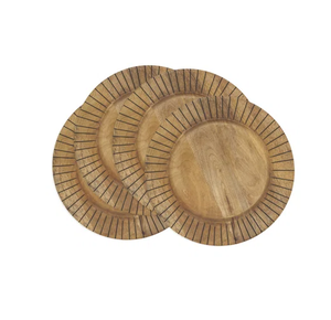 Assiette de présentation en bois forme hexagonale et décoration de mariage vaisselle assiette vaisselle polie et vaisselle d'Inde - Product Image 6