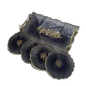 ซื้อชุดถาดเสิร์ฟเรซิ่นพร้อมที่รองแก้ว เป็นมิตรกับสิ่งแวดล้อม ทนทาน ปลอดภัย สไตล์ทันสมัย เหมาะสำหรับงานแต่งงาน งานเลี้ยงอาหารเช้า อาหารตกแต่ง - Product Image 1