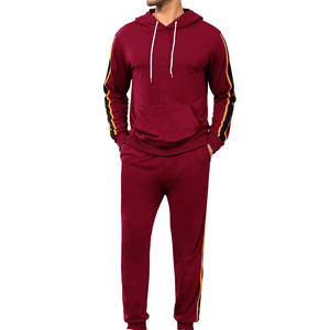 Conjunto de chándal de 2 piezas con capucha de invierno para hombre, chándal con logotipo personalizado de manga larga de talla grande con pantalón grueso y piernas, chándal para hombre - Product Image 4
