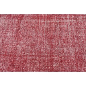 4.1x6.7 ft Vintage Rug, <b>Red</b> Camouflage Turkish <b>Wool</b> Rug - Product Image 4