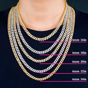 سلسلة عنق كوبية مرصعة بالألماس الاصطناعي VVS للرجال، مجوهرات هيب هوب بالجملة من المصنع، 6 مم، فضة إسترليني 925 - Product Image 2