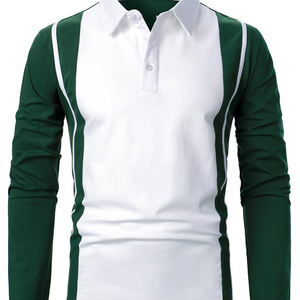 Alta calidad 100% algodón hombres Casual para Polo camisa transpirable Jersey patrón sólido manga larga personalizable ODM disponible - Product Image 6