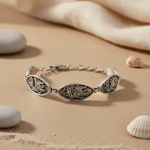 Bracelet manchette vintage en argent tibétain avec motif dragon, bijou unisexe en alliage plaqué argent antique, cadeau - Product Image 1