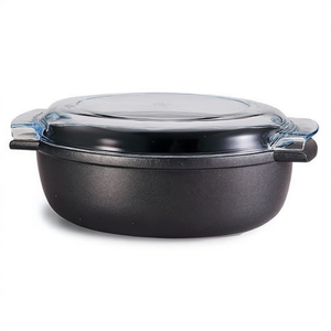 SAPORELLA Black 00109F 36T00 Non-Stick Aluminum Roasting <b>Pan</b> with Stainless Steel Lid 36x24cm for Induction Cooker for Baking - Product Image 2
