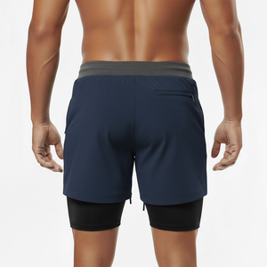 Shorts de Baño para Hombre, Color Azul Marino, de Secado Rápido, con Cordón y Bolsillos, Cintura Media, Tejido de Punto, Modelo 2026 - Product Image 3