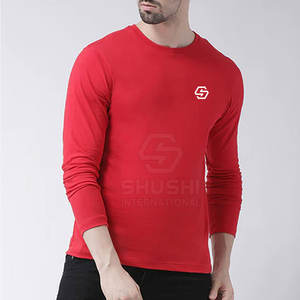 เสื้อยืดแขนยาวผู้ชายผ้าสแปนเด็กซ์/คอตตอนเนื้อละเอียด เป็นมิตรกับสิ่งแวดล้อม ระบายอากาศได้ดี แห้งเร็ว คอกลม ทรงหลวม สีพื้น - Product Image 3