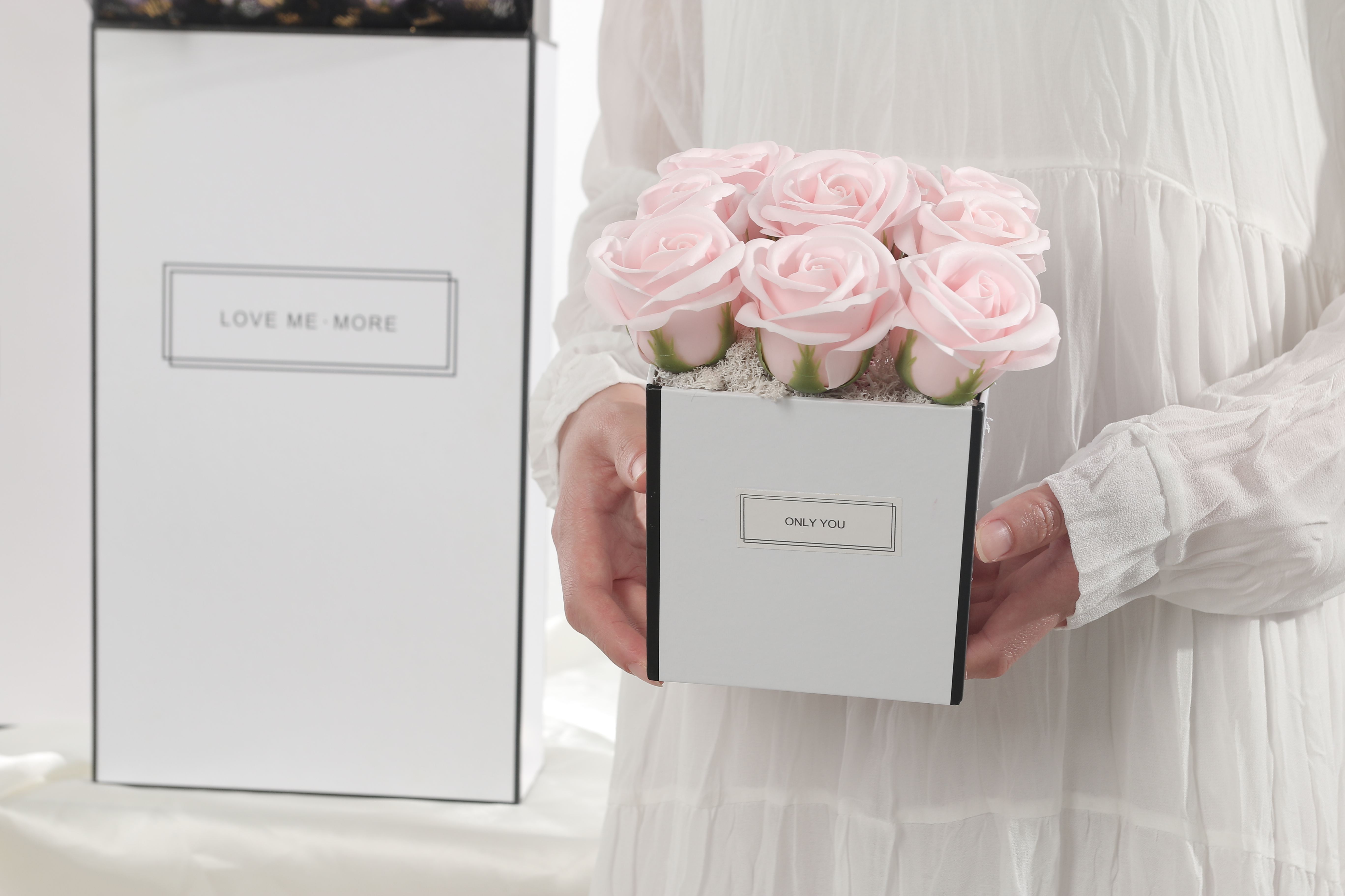 Boîte carrée Rose pâle