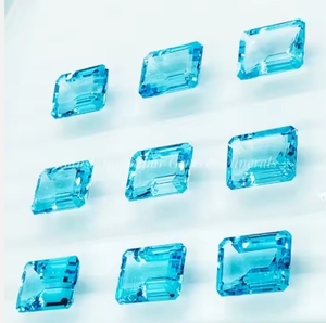 Precio de fábrica al por mayor 12X16mm Octagon Cut Topacio azul cielo natural Piedra preciosa suelta facetada de alta calidad por quilate Certificado IGI - Product Image 3