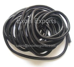 Wholesale 3mm 4mm 5mm Black Nappa <b>Leather</b> <b>Cord</b> Round Soft Stitched <b>Leather</b> for Jewelry Bracelet Making - Product Image 2