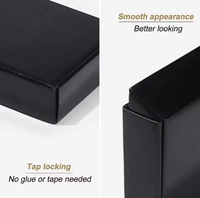 Boîte à chaussures pliable noire personnalisée en gros, carton ondulé, impression de logo, emballage de luxe pour baskets/talons/mocassins de marque
