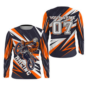 Maillot de course de moto tout-terrain unisexe à manches longues, coupe personnalisée, vêtements de moto, confortable, respirant, motocross, 100% polyester - Product Image 1