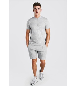 Conjuntos cortos de rizo francés de verano para hombre al por mayor 100% camiseta y pantalones cortos de algodón transpirable Joggers personalizables Conjunto de camiseta corta - Product Image 4