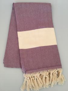 Serviette de bain en coton biologique à motifs d'arête de poisson, douce et absorbante - Product Image 2