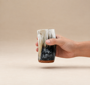 Handmade Viking Drinking Horn Glass Natural Buffalo Horn <b>Mug</b> Brass Rim Eco-Friendly Durable Norse Mythology Medieval Ale CRAFT - Product Image 2