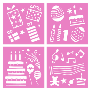 Pochoir en PET pour enfants, modèle de peinture, ours d'anniversaire, bougies, œuf de Pâques, outil d'art et d'artisanat réutilisable - Product Image 3