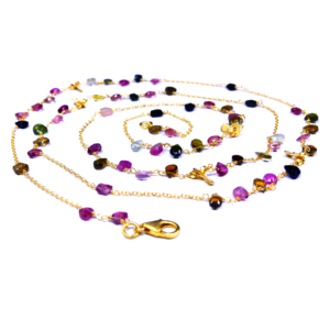 สร้อยคอทัวร์มาลีนแบบหลายรูปแบบสำหรับงานแต่งงานอัญมณีเงินแท้925ทองชุบทองชุดสายโซ่สำหรับคู่รัก - Product Image 3