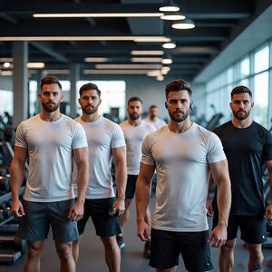Entraînement Fitness t-shirt hommes musculation exercice à manches courtes athlétique t-shirts hommes 100% Polyester serré t-shirt hommes - Product Image 3