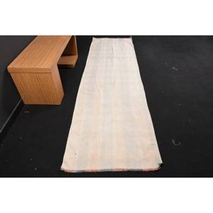 พรมหญ้าทะเลสไตล์ตุรกีแนววินเทจเก๋ไก๋ขนาด2.8 x 9.6ft สีขาวผืนใหญ่ทรงสี่เหลี่ยมผืนผ้าลายปะต่อขนแกะสำหรับโถงทางเดินห้อง - Product Image 1