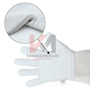 Guantes de seguridad para apicultor Guantes antipicaduras de cuero de Palma completo con lona duradera Mangas largas para el brazo Guante protector multiusos - Product Image 2