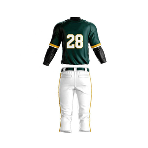 Uniforme de Béisbol Personalizado para Adultos, 100% Poliéster, Secado Rápido, Antibacteriano, Transpirable, MOQ Bajo, Logotipo del Equipo Bordado o Impreso al por Mayor - Product Image 3